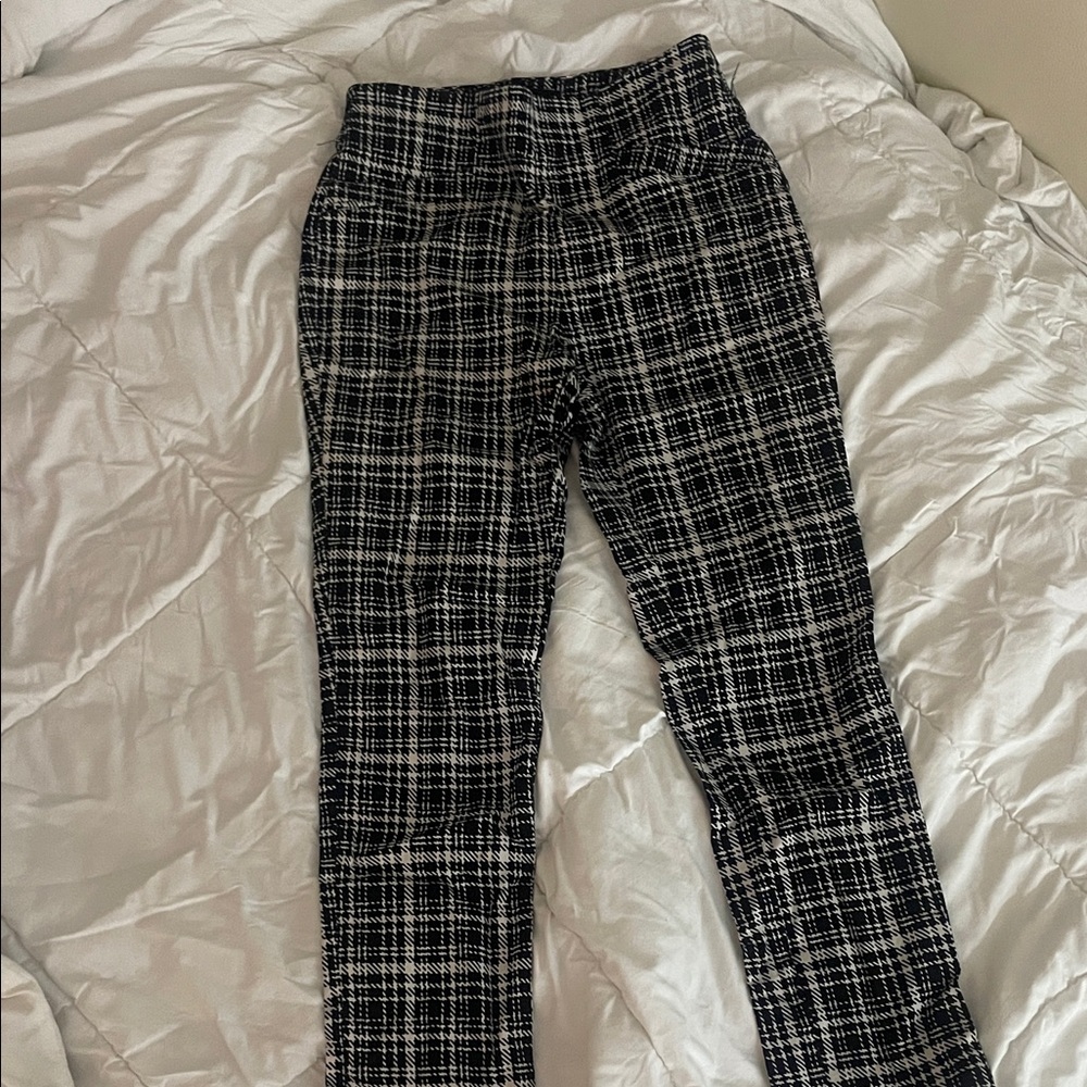 Joe B Black and White Plaid Pants